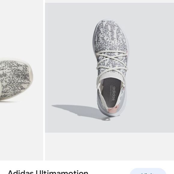 Adidas Ultimamotion Cloudfoam Sock Lace-up Sneaker Athletic Walking Gray Pink - Picture 11 of 16